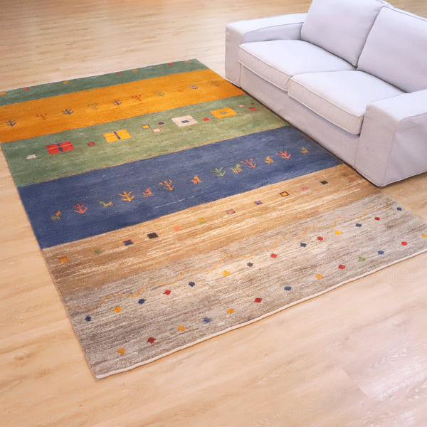 ギャッベ絨毯「優しい色合い」9133204【295×193】