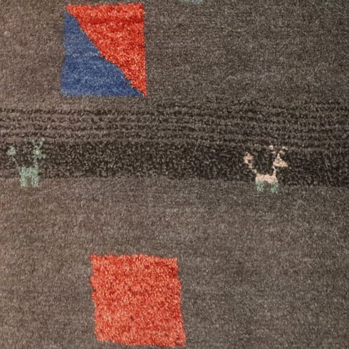 ギャッベ絨毯「カラフルな四角形」 9134661【179×119】