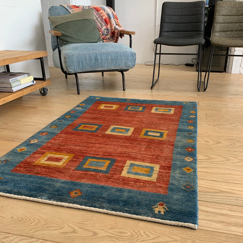 ギャッベ絨毯「ヴィンテージ風?」9135082【140×90】