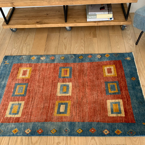 ギャッベ絨毯「ヴィンテージ風?」9135082【140×90】