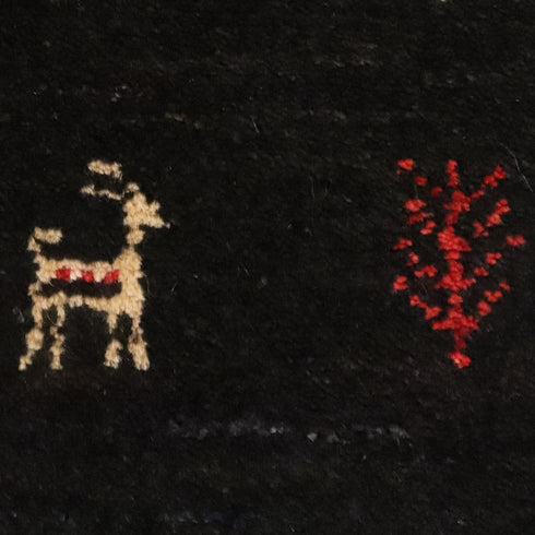 ギャッベ絨毯 「おしゃれなヤギさん」 9141083【83×65】