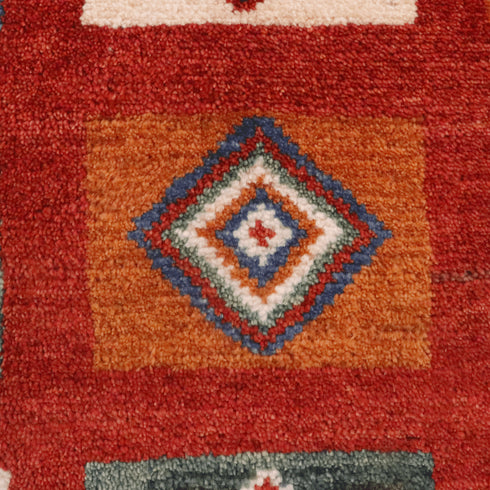 ギャッベ絨毯「彩り豊かなトランジ文様の絨毯」9142359【170×100】