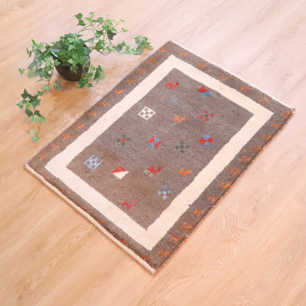 ギャッベ絨毯 「整列ヤギさん」 9144435【85×63】