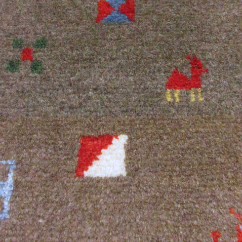ギャッベ絨毯 「整列ヤギさん」 9144435【85×63】