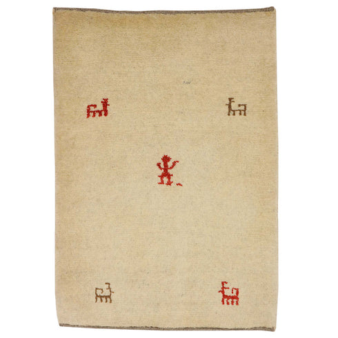 ギャッベ絨毯「バンザイ!」9150266【89×64】