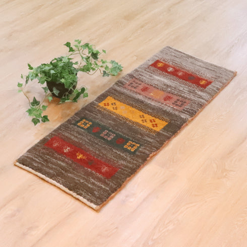 ギャッベ絨毯「目を惹くライン」9207232【115×43】