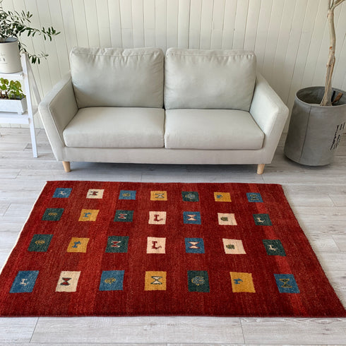 ギャッベ絨毯「初級の神経衰弱」9208302【169×120】