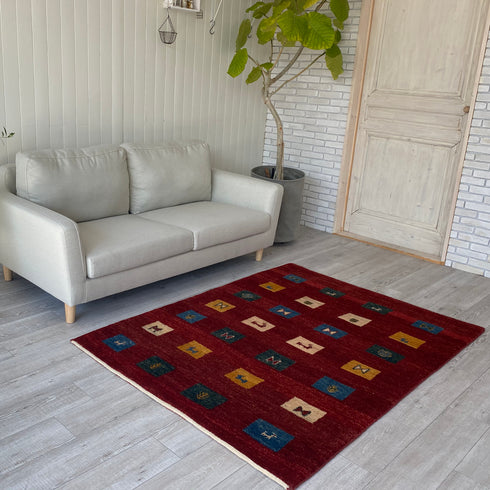 ギャッベ絨毯「初級の神経衰弱」9208302【169×120】