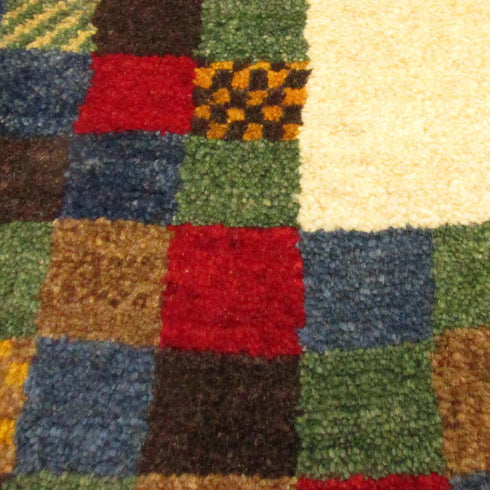 ギャッベ絨毯「カラフルな枠」9209252【177×124】