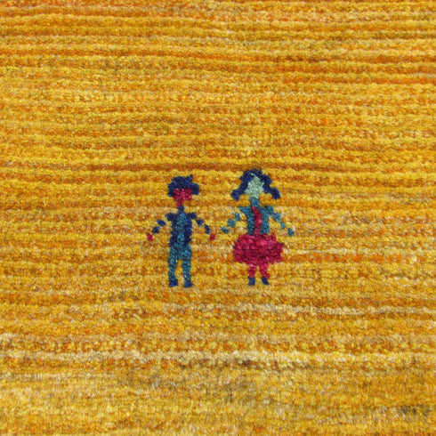 ギャッベ絨毯 「仲良し」 9209848【151×105】