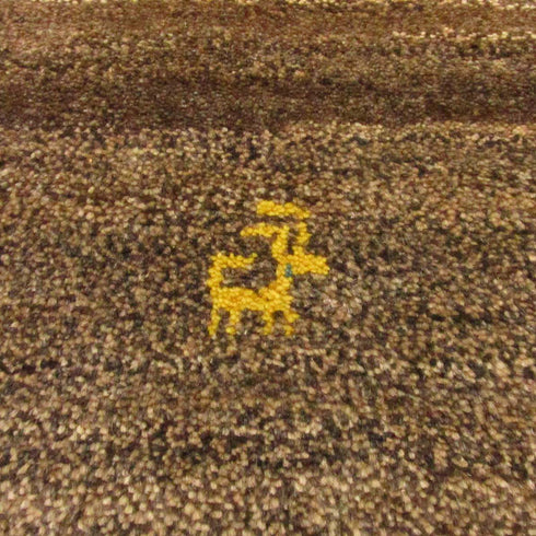 ギャッベ絨毯 「茶色のドット」 9212451【83×56】