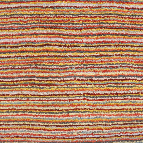 ギャッベ絨毯「カラフルで細いボーダー模様」9213962【199×155】