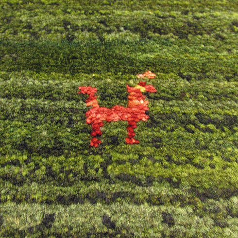 ギャッベ絨毯「草の食べ放題」9214111【196×103】