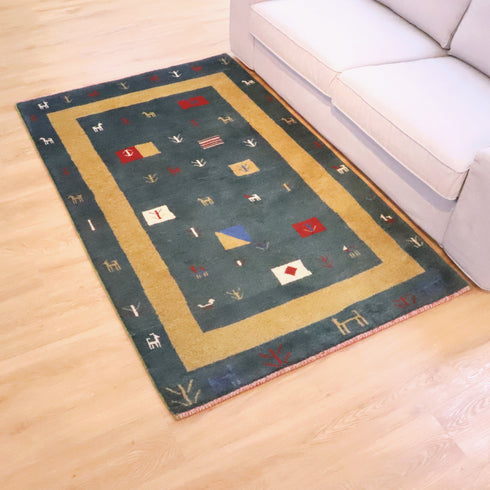 ギャッベ絨毯「長~いヤギさん発見!」9214883【182×114】