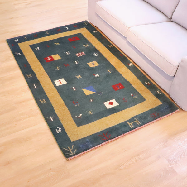 ギャッベ絨毯「長~いヤギさん発見!」9214883【182×114】