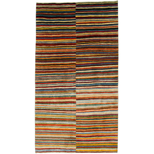 ギャッベ絨毯 「繊細な彩りが織りなすボーダー」921971【267×146】