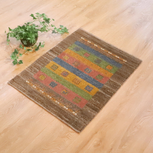 ギャッベ絨毯 「ほんわか」 9219935【84×63】