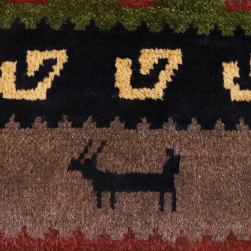 ギャッベ絨毯 「長めのヒツジ」 9223345【82×59】