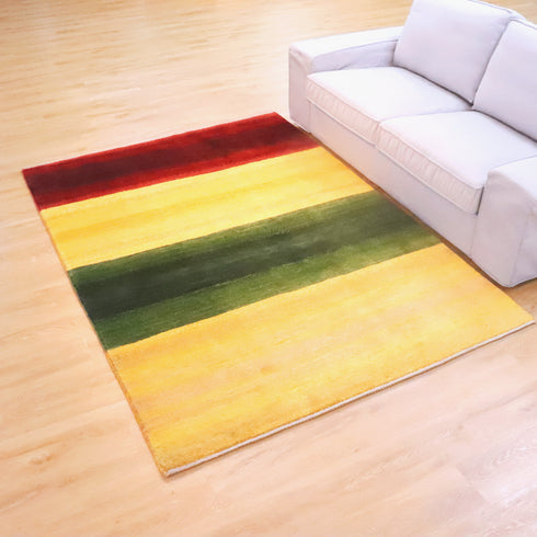 ギャッベ絨毯「信号機の色合い?」923198【221×157】