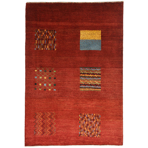 ギャッベ絨毯 「色んな四角形」 923785【157×108】