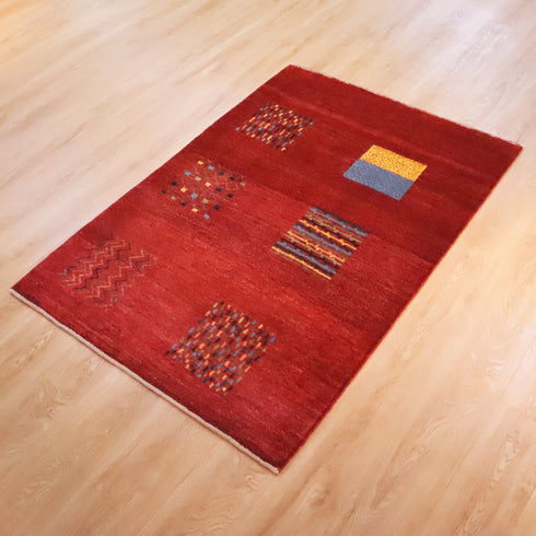 ギャッベ絨毯 「色んな四角形」 923785【157×108】