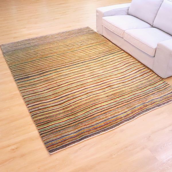 ギャッベ絨毯 「虹織」 9239579【264×182】