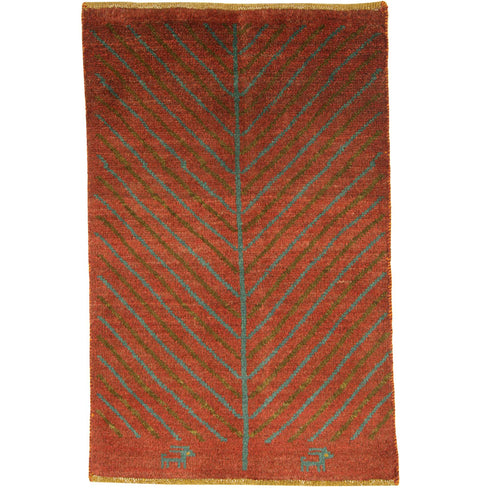 ギャッベ絨毯「大きな生命の樹」9241027【89×56】