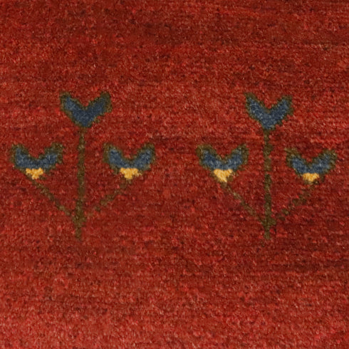 ギャッベ絨毯 「フラワーロックとパックンフラワー」 9241053【85×57】