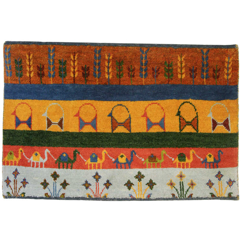 ギャッベ絨毯 「新作バッグ」 9241309【57×88】