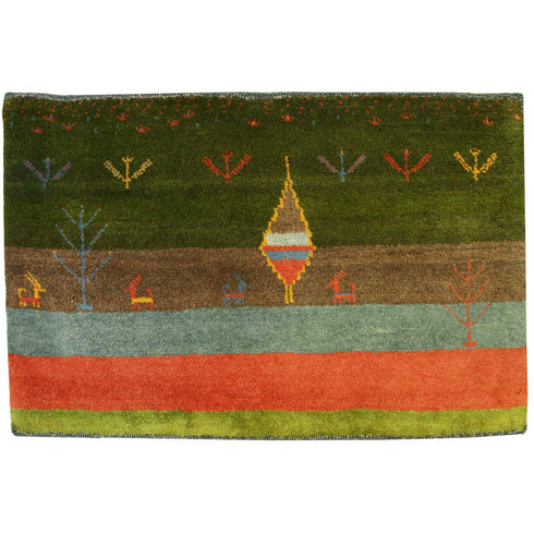 ギャッベ絨毯 「糸杉と生命の樹」 9241356【57×89】