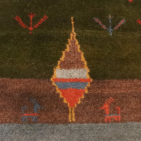 ギャッベ絨毯 「糸杉と生命の樹」 9241356【57×89】