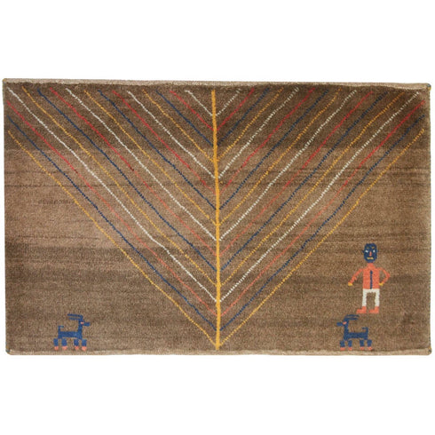 ギャッベ絨毯 「顔色」 9241363【57×92】