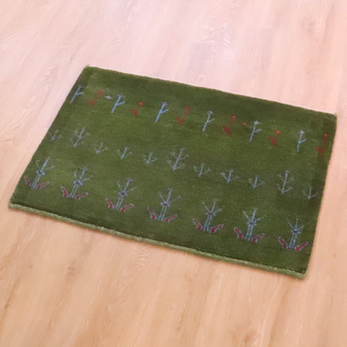 ギャッベ絨毯「お花のような生命の樹」9244399【60×89】