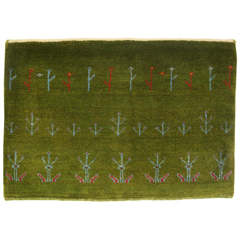 ギャッベ絨毯「お花のような生命の樹」9244399【60×89】