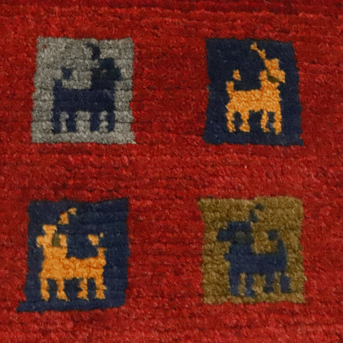 ギャッベ絨毯「羊が40…」9245120【85×57】