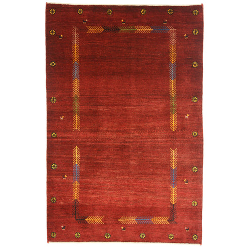 ギャッベ絨毯 「お花ではなくオオカミの足跡です」 9248367【157×102】