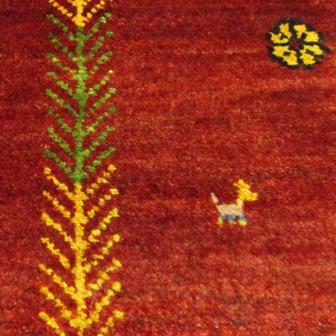 ギャッベ絨毯 「お花ではなくオオカミの足跡です」 9248367【157×102】