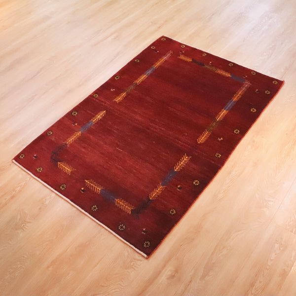 ギャッベ絨毯 「お花ではなくオオカミの足跡です」 9248367【157×102】