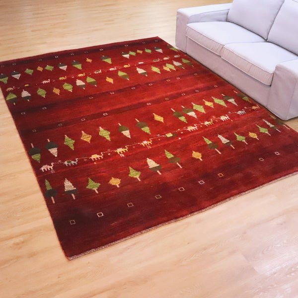 ギャッベ絨毯「ラクダさんの大移動」9256311【286×213】