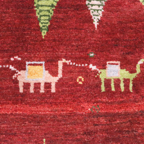 ギャッベ絨毯「ラクダさんの大移動」9256311【286×213】