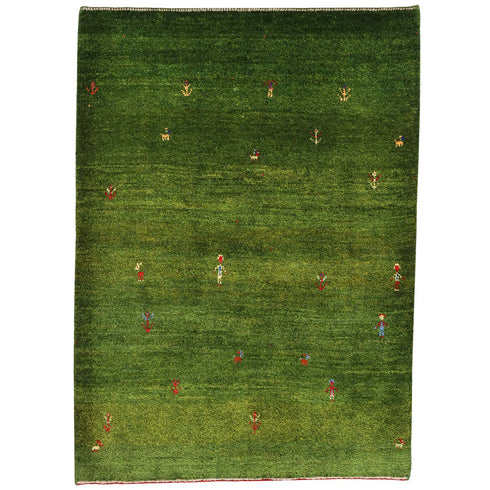 ギャッベ絨毯「羊飼いさんがたくさん」9305356【143×104】