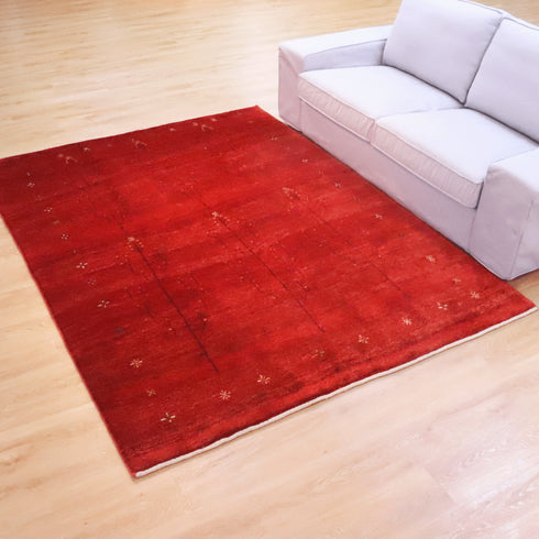 ギャッベ絨毯「赤が織りなす活気」 9314087【229×176】