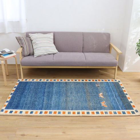 ギャッベ絨毯「青空を舞う蝶たち」 9315141【173×95】