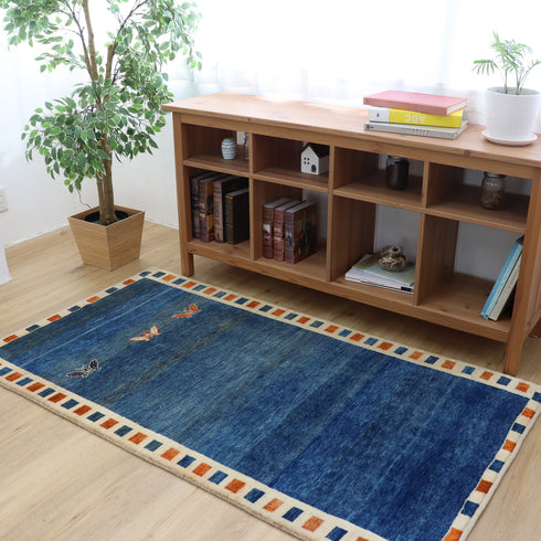 ギャッベ絨毯「青空を舞う蝶たち」 9315141【173×95】