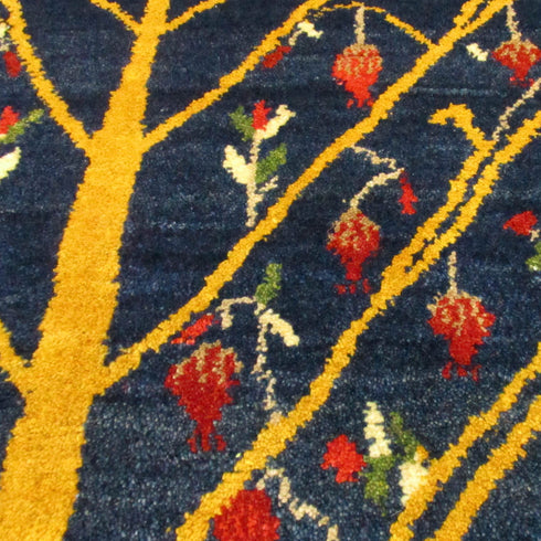 ギャッベ絨毯「夜に輝くザクロの木」9316766【191×154】