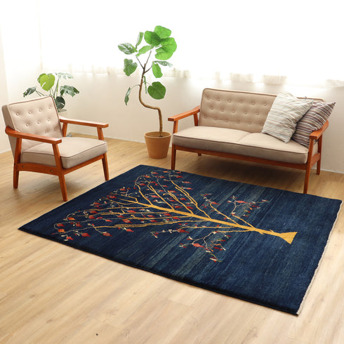 ギャッベ絨毯「夜に輝くザクロの木」9316766【191×154】