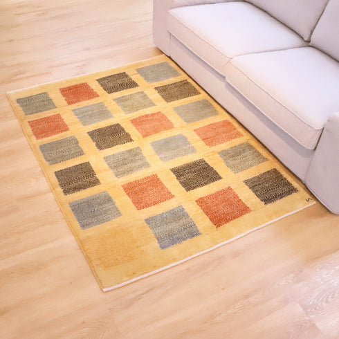 ギャッベ絨毯「碁盤の目」931688【157×114】