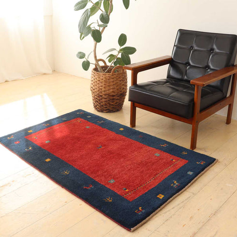 ギャッベ絨毯 「上下の横線」 9317839【135×85】