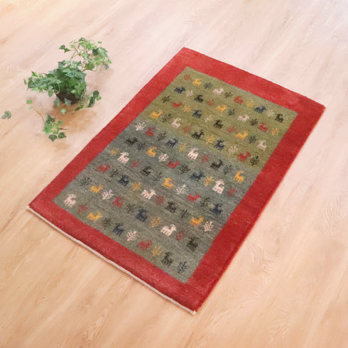 ギャッベ絨毯 「オーナメント」 9317954【116×77】