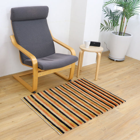 ギャッベ絨毯 「合わせやすい色合い」 931801【107×77】